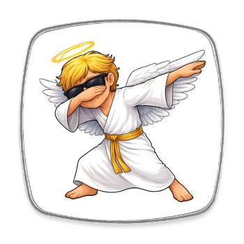 Dabbing Angel - Square fridge magnet - white - Front