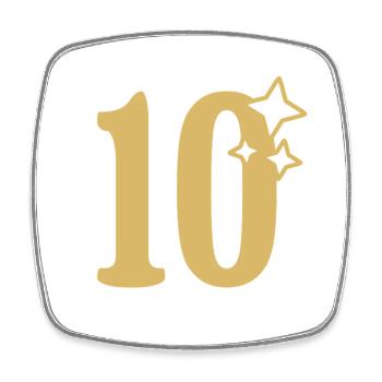 10th Birthday 10 Year Anniversary Gold Star - Square fridge magnet - white - Front