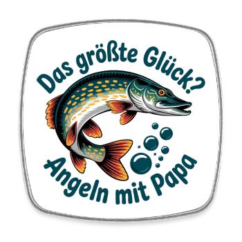 Papa Angler Geschenk - Viereckiger Kühlschrankmagnet - Weiß - Vorne
