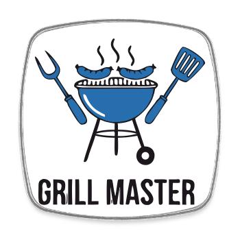 Papa du vrai Maître du Grill - Magnet carré - blanc - Devant