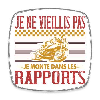 Cadeau Anniversaire Motard Vintage Humour - Magnet carré - blanc - Devant