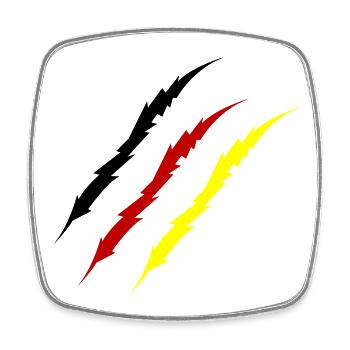 krallen_deutschland_-2- - Viereckiger Kühlschrankmagnet - Weiß - Vorne