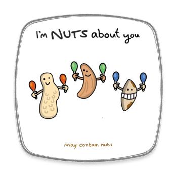 Peanut Party Parade - Viereckiger Kühlschrankmagnet - Weiß - Vorne