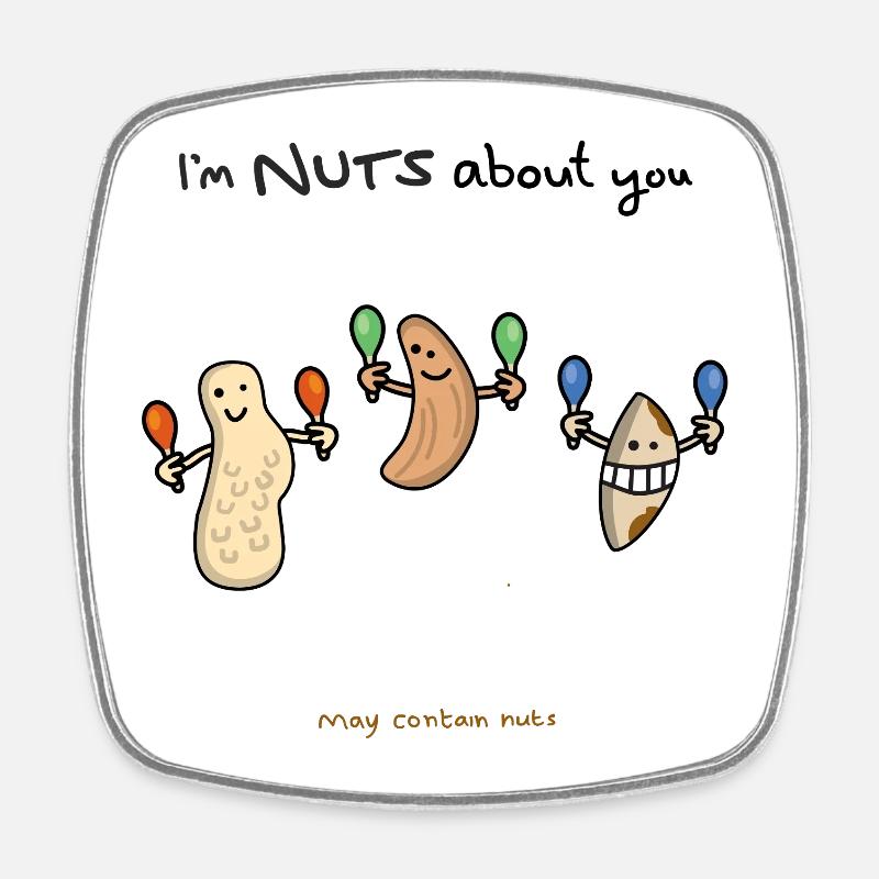 Peanut Party Parade - Square fridge magnet - white
