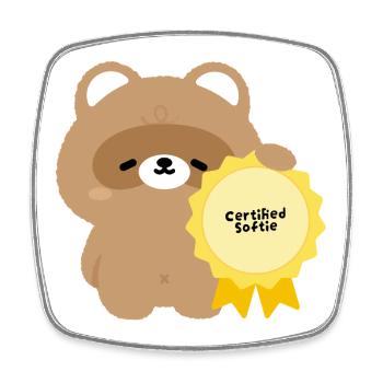 Zertifizierter Softie Beaver - Viereckiger Kühlschrankmagnet - Weiß - Vorne