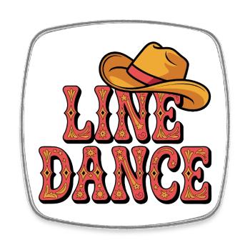 Line Dance Cowboy - Viereckiger Kühlschrankmagnet - Weiß - Vorne