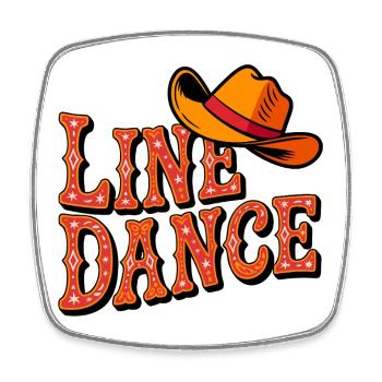 Line Dance Western Cowboy - Square fridge magnet - white - Front