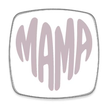 Mom Heart Typography - Square fridge magnet - white - Front