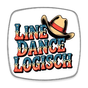 Line Dance Logisch - Viereckiger Kühlschrankmagnet - Weiß - Vorne