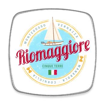 Riomaggiore Cinque Terre La Spezia Italien Design - Viereckiger Kühlschrankmagnet - Weiß - Vorne
