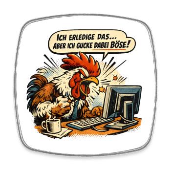 Ich mach das Möwe lustiger Büro Spruch - Viereckiger Kühlschrankmagnet - Weiß - Vorne