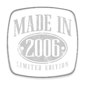 Made in 2006 Jahrgang Vintage Geburtstag Geschenk - Viereckiger Kühlschrankmagnet - Weiß - Vorne