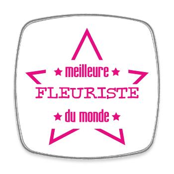 Meilleure fleuriste du monde étoile rose - Magnet carré - blanc - Devant