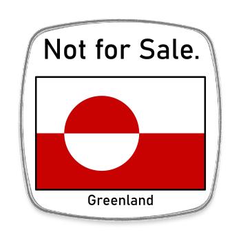 Non à vendre - Drapeau du drapeau du Groenland de Grönland - Magnet carré - blanc - Devant