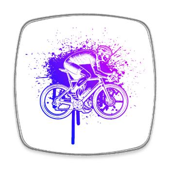 Gift idea for a road bike with road bike - Square fridge magnet - white - Front