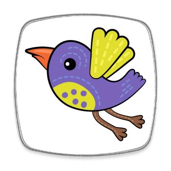 Little Purple Bird - Square fridge magnet - white - Front