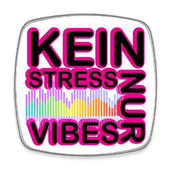 Kein Stress Vibes Neon - Viereckiger Kühlschrankmagnet - Weiß - Vorne