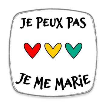 JE PEUX PAS. MARIE. FUTUR MARIE. EVJF. TEAM. TEAM  - Magnet carré - blanc - Devant