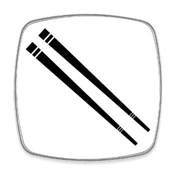 Chopstick - Square fridge magnet - white - Front