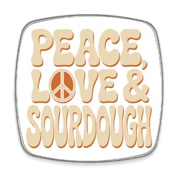 Peace Love Sourdough - Square fridge magnet - white - Front
