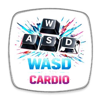 Funny Gaming Keyboard WASD My Cardio Gamer - Square fridge magnet - white - Front