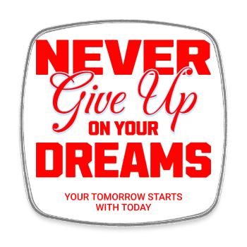 Never Give Up - Viereckiger Kühlschrankmagnet - Weiß - Vorne