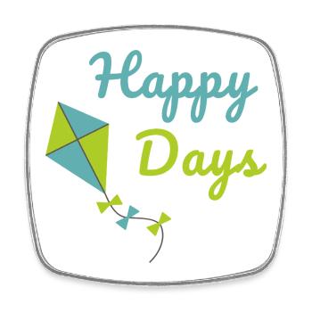 Happy Days Kite Cute Summer Vibes Design - Viereckiger Kühlschrankmagnet - Weiß - Vorne