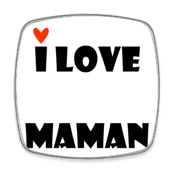 I LOVE MOM. MAMMA. MOTHER'S DAY. HAPPY BIRTHDAY - Square fridge magnet - white - Front