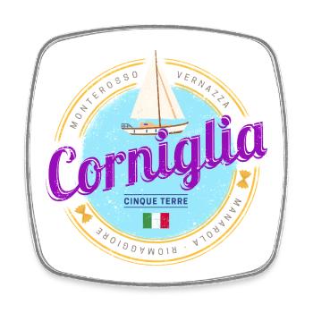 Corniglia Cinque Terre La Spezia Italy Souvenir - Square fridge magnet - white - Front