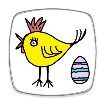 Chicken Chick Egg Easter Easter Egg Kids - Square fridge magnet - white - Front