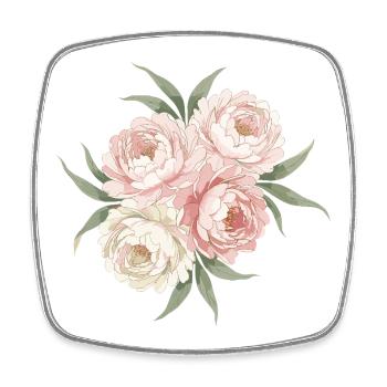 Pfingstrosen Bouquet in Rosa - Viereckiger Kühlschrankmagnet - Weiß - Vorne