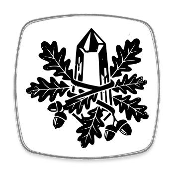 Kristall Eichenblatt Magie Wald - Viereckiger Kühlschrankmagnet - Weiß - Vorne