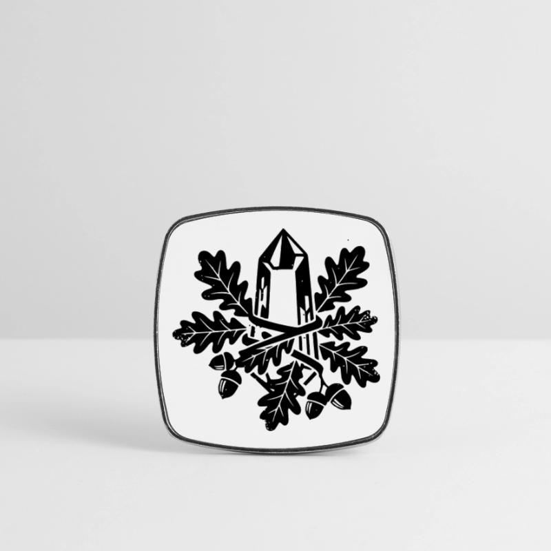 Crystal Oak Leaf Magic Forest Square fridge magnet