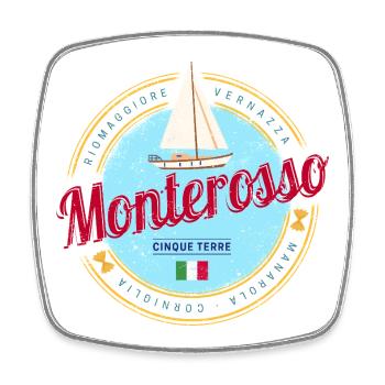 Monterosso Cinque Terre La Spezia Italien Souvenir - Viereckiger Kühlschrankmagnet - Weiß - Vorne