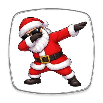 Dabbing Weihnachtsmann - Viereckiger Kühlschrankmagnet - Weiß - Vorne