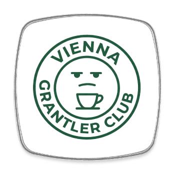 Vienna Grantler Club BigLogo - Viereckiger Kühlschrankmagnet - Weiß - Vorne