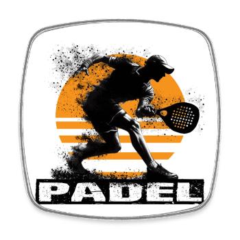 Padel - Magnet carré - blanc - Devant