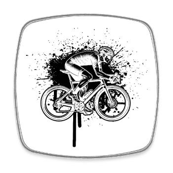 Gift idea for a road bike with road bike - Square fridge magnet - white - Front