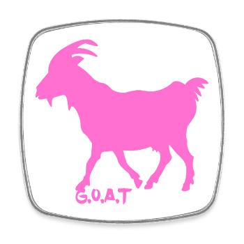 Ziege pink G.O.A.T. - Viereckiger Kühlschrankmagnet - Weiß - Vorne