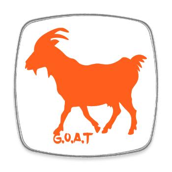 Ziege G.O.A.T. orange - Viereckiger Kühlschrankmagnet - Weiß - Vorne