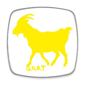 Ziege GOAT gelb - Viereckiger Kühlschrankmagnet - Weiß - Vorne