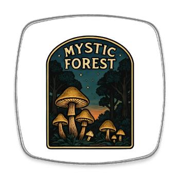 Mystic Forest Mushrooms - Viereckiger Kühlschrankmagnet - Weiß - Vorne