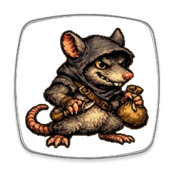 diebische Ratte - Viereckiger Kühlschrankmagnet - Weiß - Vorne