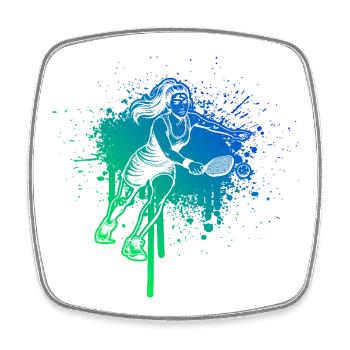 Pickleball fans and pickleball fans go together - Square fridge magnet - white - Front