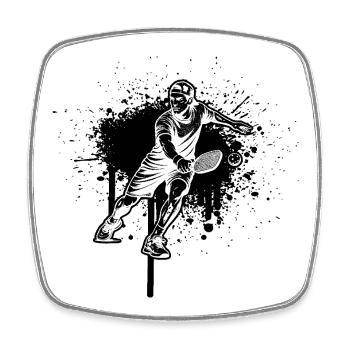 Pickleballsport Geschenk für Pickleball Match Fans - Viereckiger Kühlschrankmagnet - Weiß - Vorne