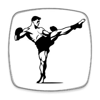 Kickboxen - Viereckiger Kühlschrankmagnet - Weiß - Vorne