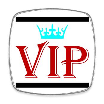 vip_02 - Viereckiger Kühlschrankmagnet - Weiß - Vorne