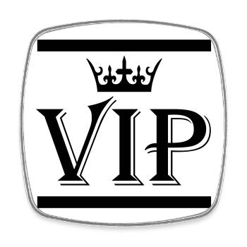 Vip - Viereckiger Kühlschrankmagnet - Weiß - Vorne