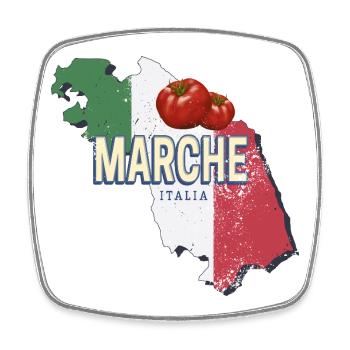 Marche Italien Region Landkarte Vintage Souvenir - Viereckiger Kühlschrankmagnet - Weiß - Vorne