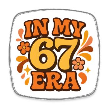 In My 67 Era Italian Brainrot Humor Geburtstag - Viereckiger Kühlschrankmagnet - Weiß - Vorne